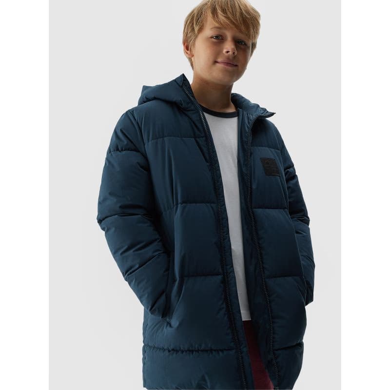 Chlapčenská bunda 4F JUNIOR DOWN JACKET-JAW23TDJAM275-31S-NAVY 3