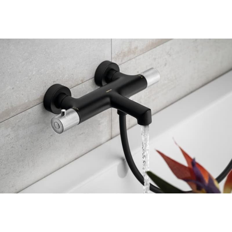 SAPHO - SOLARIS nástenná vaňová batéria, čierna mat/chróm WD010BC 3