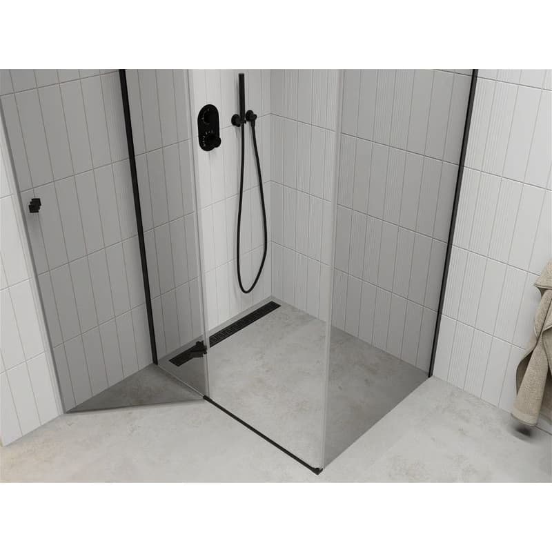 MEXEN/S - ROMA sprchovací kút 70x90, transparent, čierna 854-070-090-70-00 5
