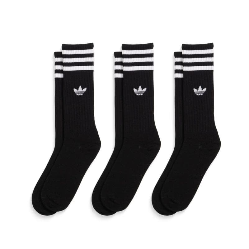 Ponožky ADIDAS ORIGINALS 3 PACK-SOLID CREW SOCK BLACK WHITE 5