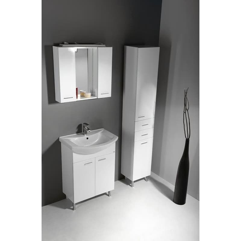 AQUALINE - ZOJA/KERAMIA FRESH skrinka vysoká s košom 35x184x29cm, biela 51230 6