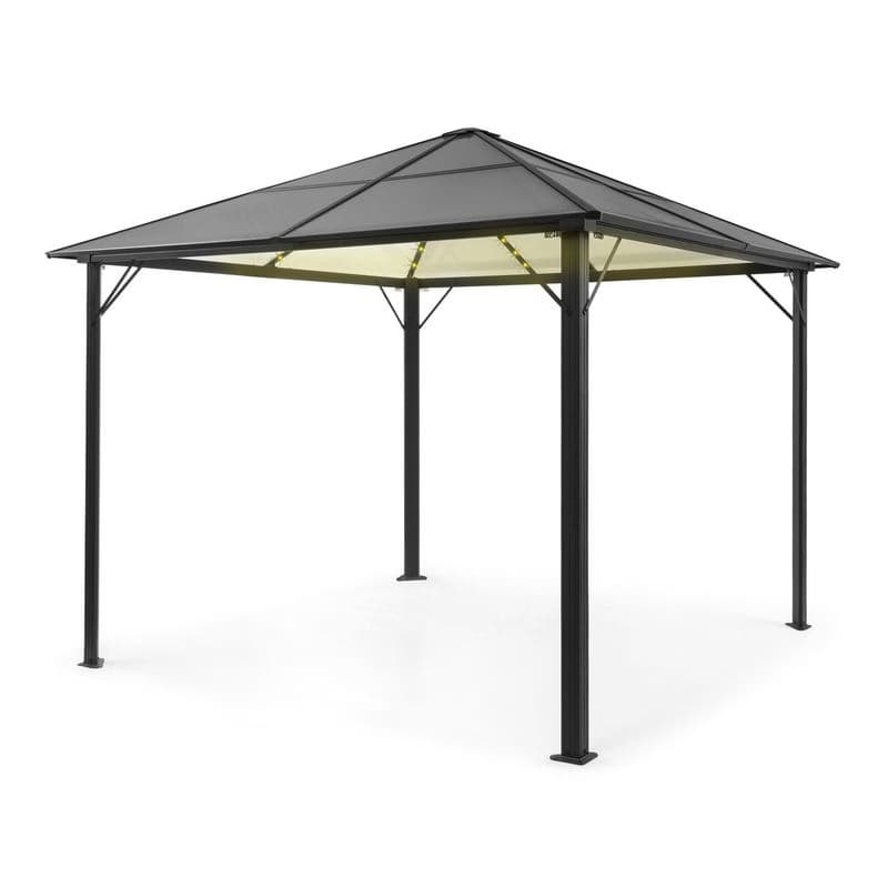 Blumfeldt Pantheon Solid Sky Ambient Solar, altánok, sivá strecha, 3 x 3 m, polykarbonát, hliník 1