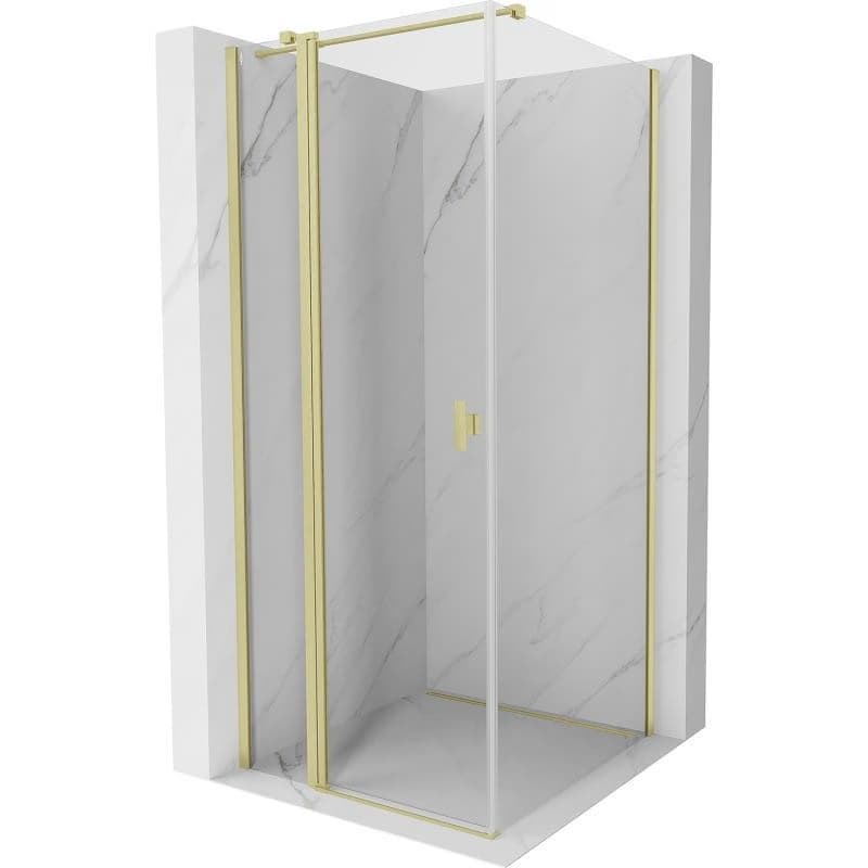 MEXEN/S - Mist T sprchovací kút dvere krídlové 85 x 85, transparent, zlato kartáčovaná 8A4T-085-085-55-00