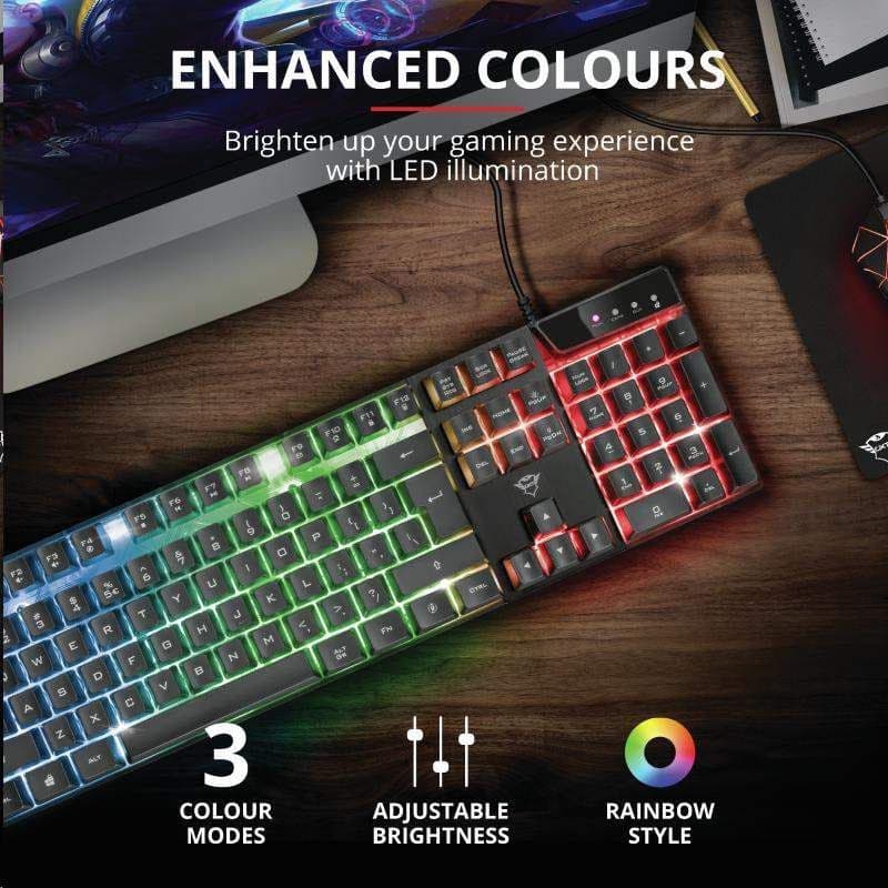 TRUST herná klávesnica GXT 835 Azor Illuminated Gaming Keyboard SK/SK 2