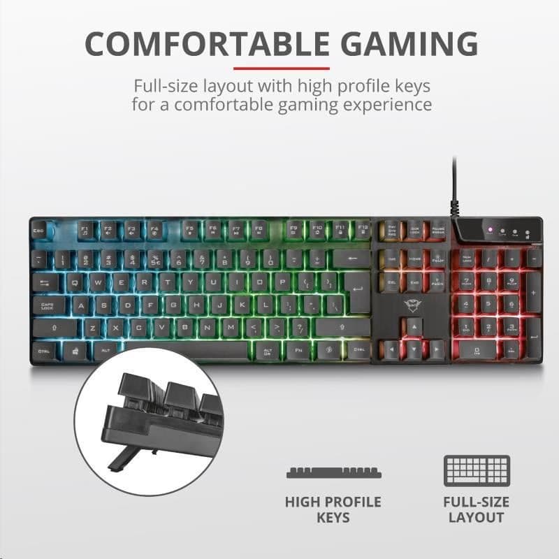 TRUST herná klávesnica GXT 835 Azor Illuminated Gaming Keyboard SK/SK 3