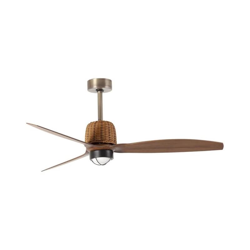 FARO Barcelona FARO 334361N - LED stmievateľný látor WEAVER M 16W/230V priemer 128 cm hnedá/mosadz + diaľkové ovládanie 334361N
