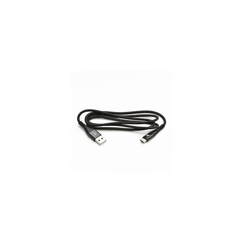 Logo USB kábel (2.0), USB A samec - USB C samec, 2m, 480 Mb/s, 5V/3A, černý, box, nylonové opletenie, hliníkový kryt konektora, D 2