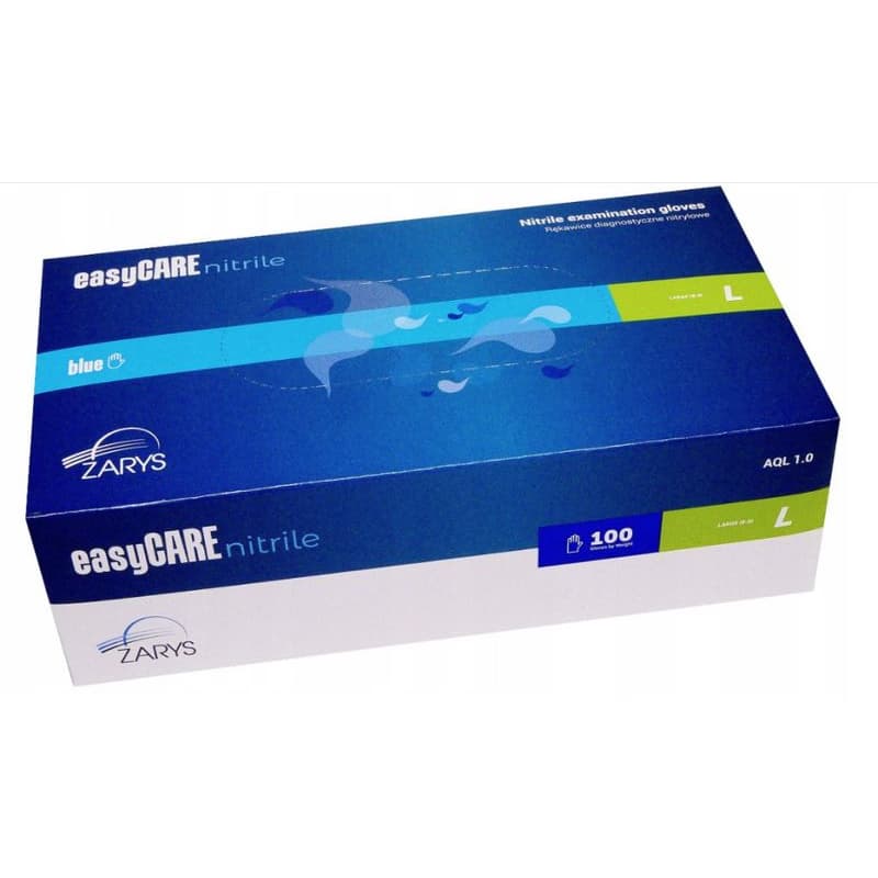 Rukavice nitril. nepúdr. easyCARE veľ. L modré 100ks 1