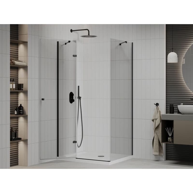MEXEN/S - Roma sprchovací kút 120x100, transparent, čierna + biela vanička so sifónom 854-120-100-70-00-4010B 2