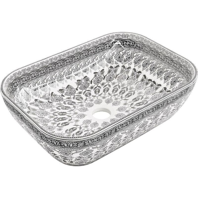 MEXEN - Rita umývadlo na dosku 45 x 32, biela/čierny vzor 21084586
