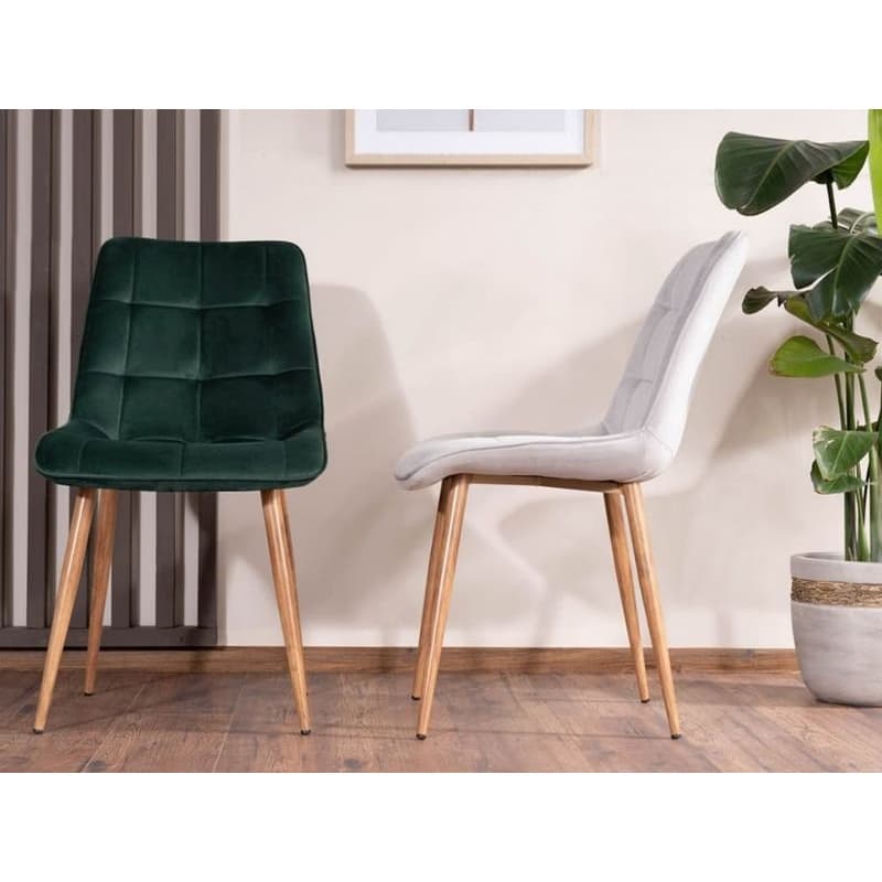 Signal Jedálenská stolička CHIC D VELVET | drevené nohy Farba: Béžová / Bluvel 28 2