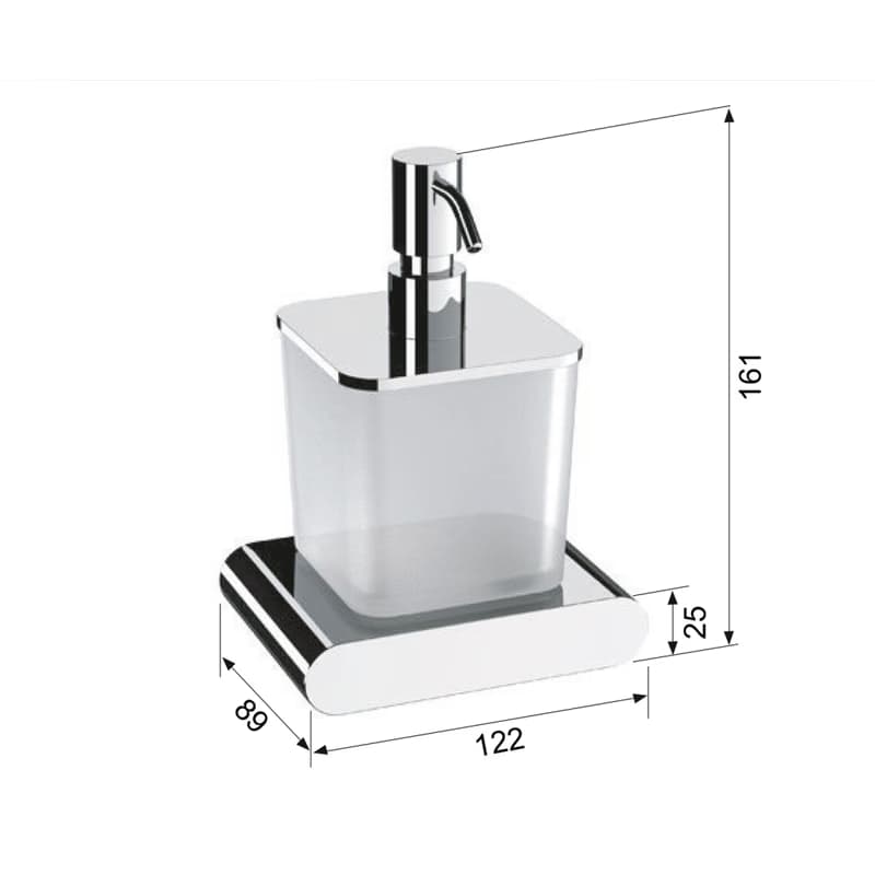 SAPHO - FLORI dávkovač mydla 300ml, mliečne sklo, chróm RF019 3