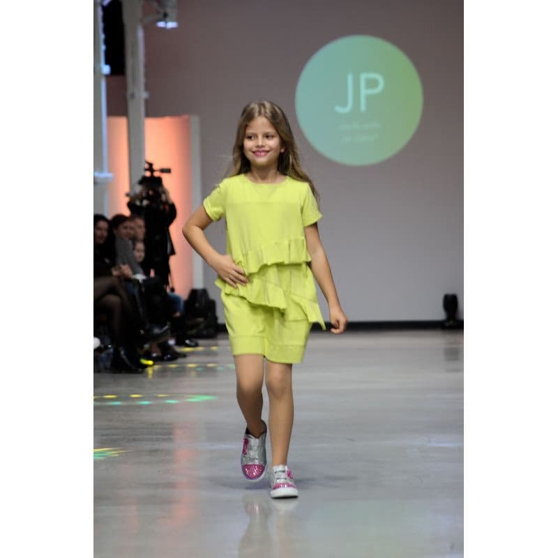 Dievčenské šaty JANA POLAK Frill girl limet 3