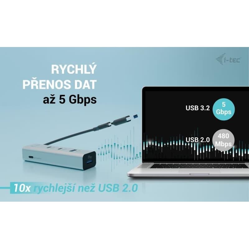 i-tec Universal Charging Metal HUB 2x USB-C + 2x USB-A Port, PD 85W 6
