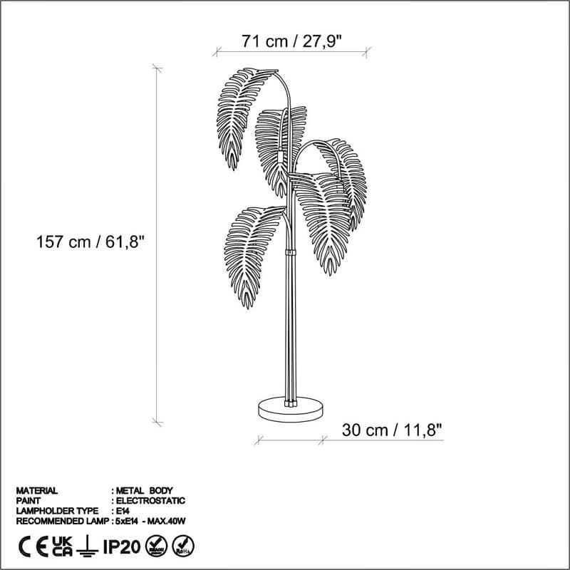 Stojacia lampa Palm 13925 - Gold 3