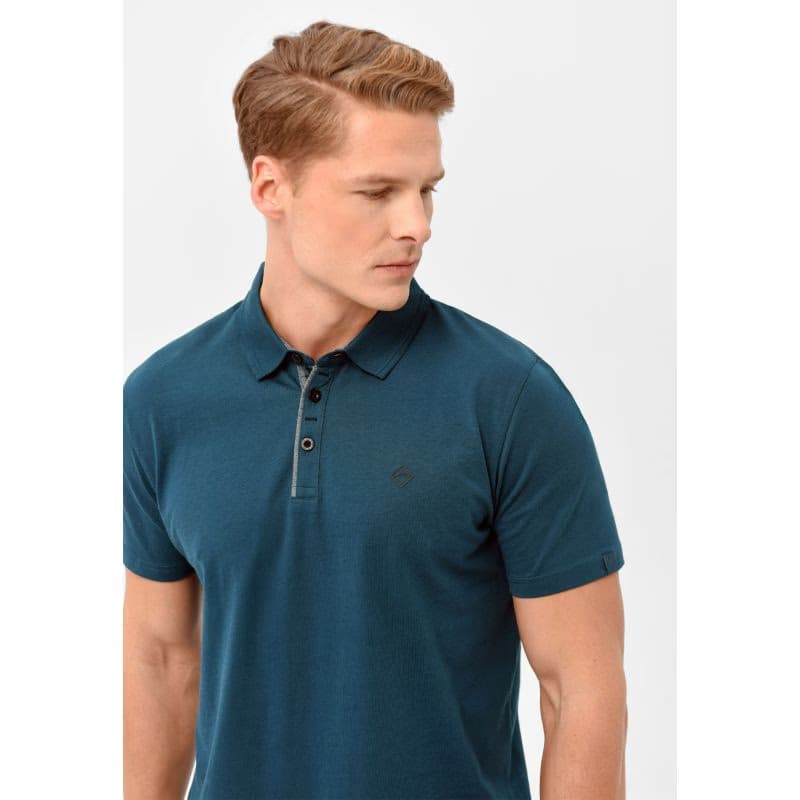Pánske polo tričko s krátkym rukávom VOLCANO NIKOS-603-TURQUOISE 2