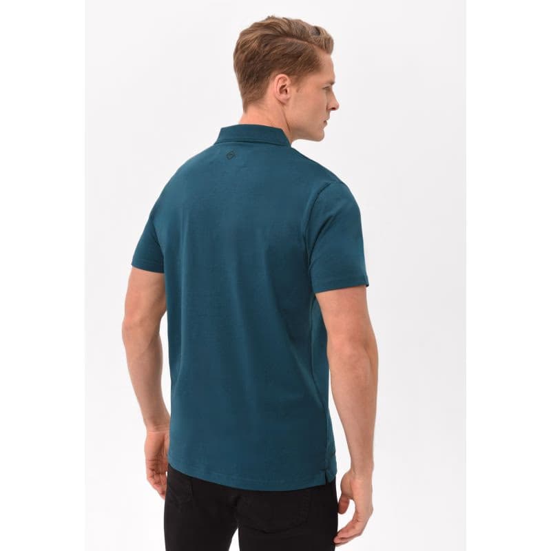Pánske polo tričko s krátkym rukávom VOLCANO NIKOS-603-TURQUOISE 3