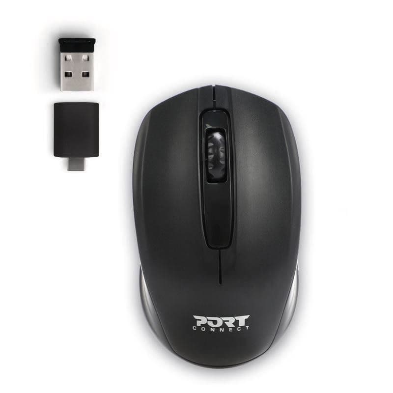 PORT bezdrôtová myš Wireless office, USB-A/USB-C dongle, 2, 4Ghz, 1000DPI, čierna 1