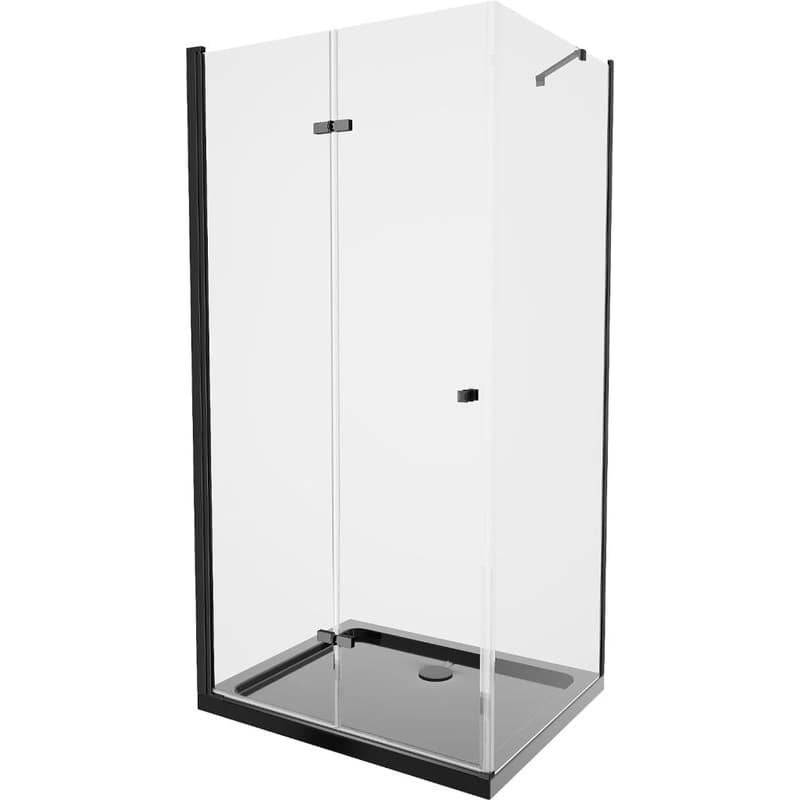 MEXEN/S - Lima sprchovací kút 80x120, transparent, čierna + čierna vanička so sifónom 856-080-120-70-00-4070B