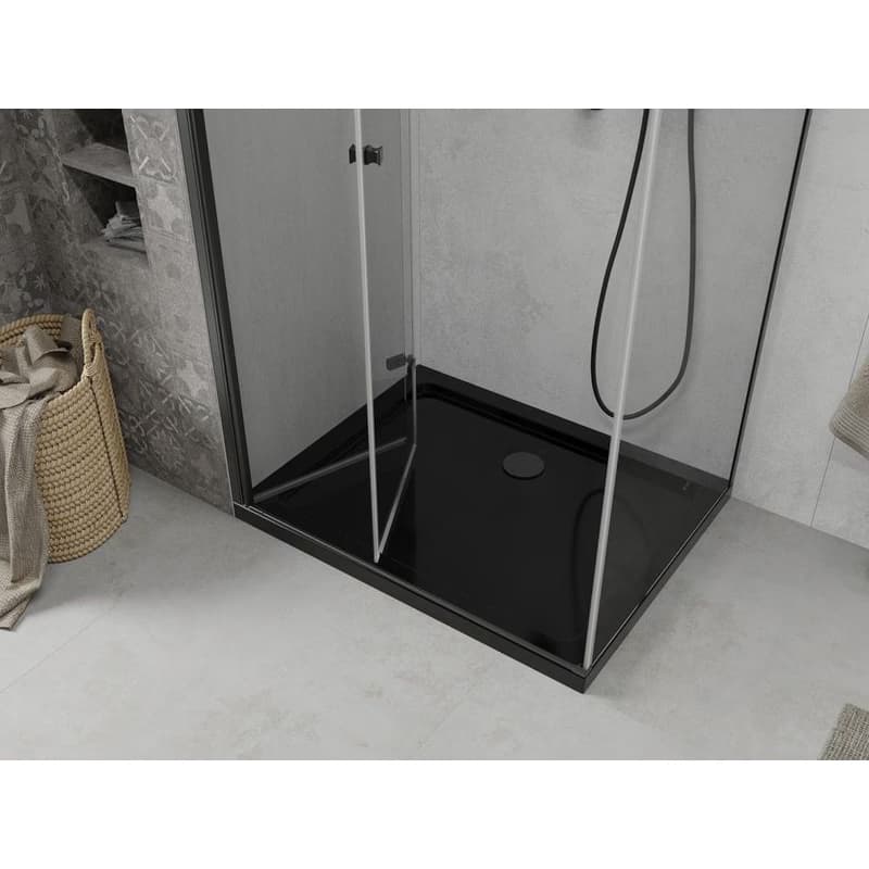 MEXEN/S - Lima sprchovací kút 80x120, transparent, čierna + čierna vanička so sifónom 856-080-120-70-00-4070B 6
