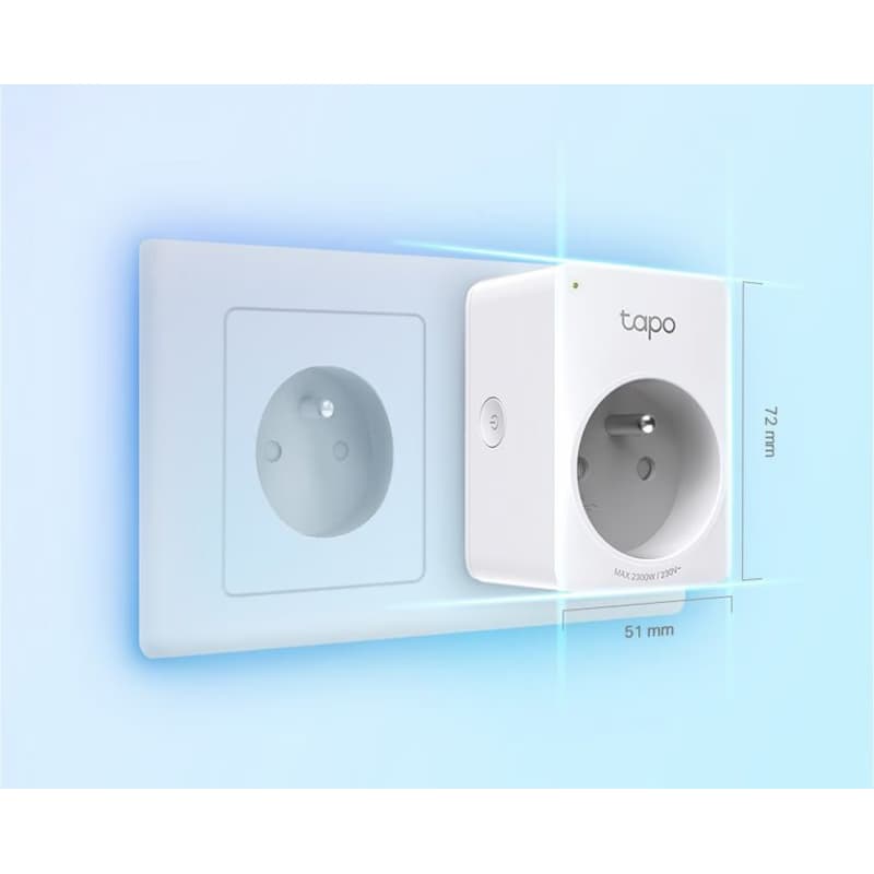 TP-Link Tapo P100 (1-pack) múdra WiFi mini zásuvka (2300W, 10A, 2, 4 GHz, BT) 4