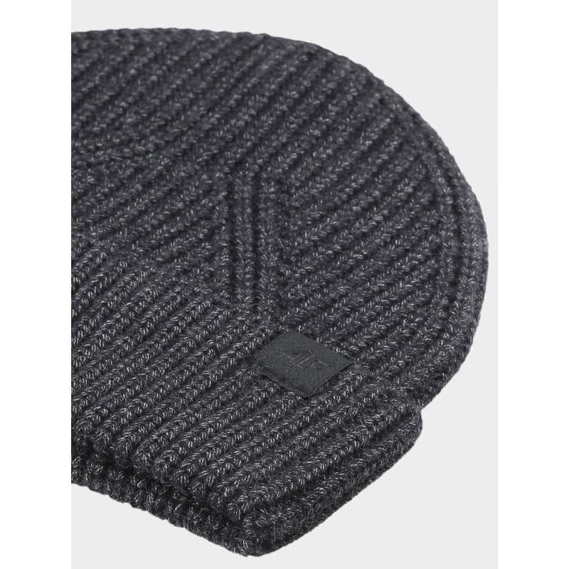 Pánska zimná čiapka 4F CAP WAW25ACAPM576-20M DEEP BLACK MELANGE 3