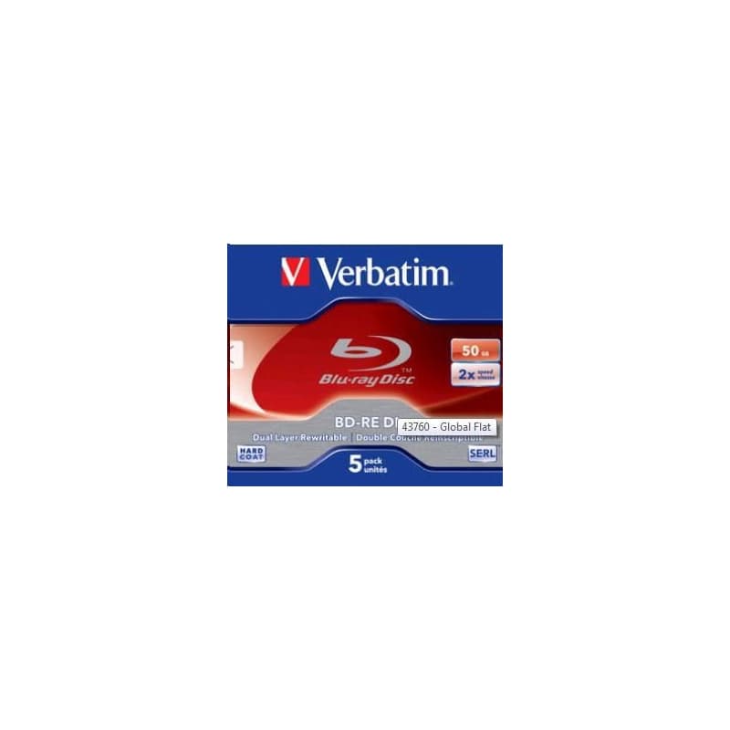 VERBATIM BD-RE DL (5-pack) Blue-Ray/Jewel/2x/50GB
