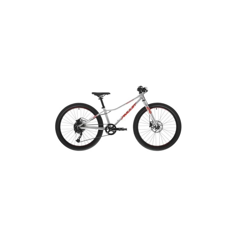 Juniorský horský bicykel AMULET 24 Youngster SH, alu brushed transparent red 1