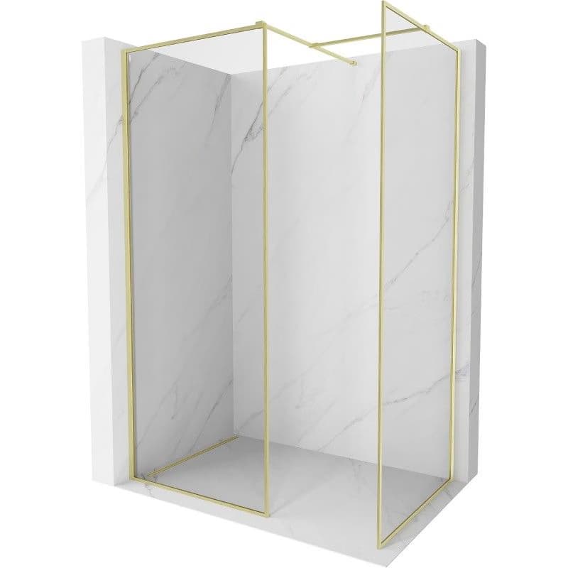 MEXEN/S - Kyoto-F Sprchová zástena WALK-IN s rámom 160 x 120, transparent 8 mm, zlato kefovaná 800-160-202-04-55-120 1
