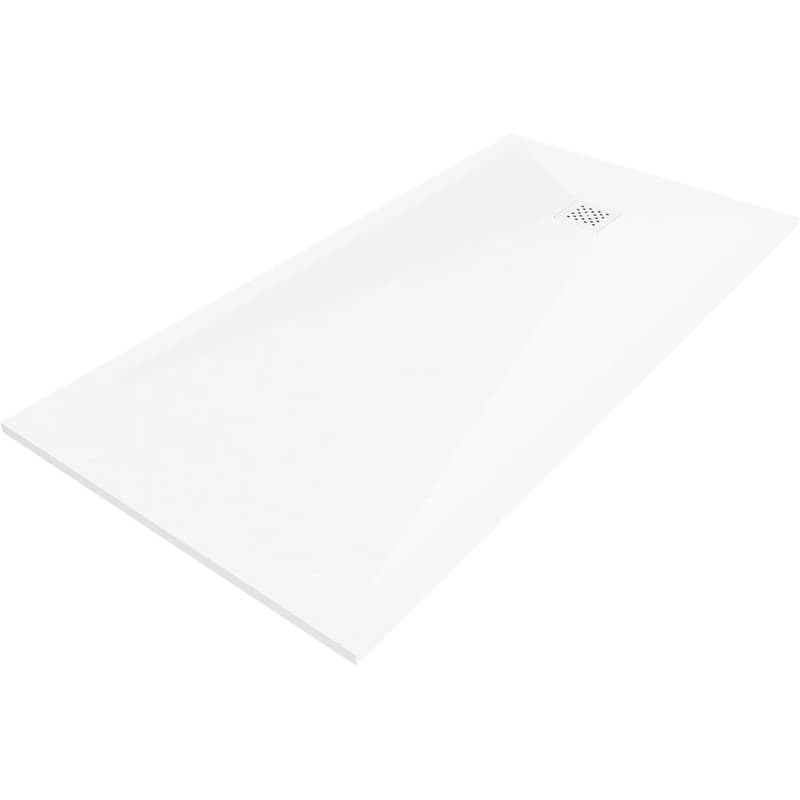 MEXEN/S - Stone+ obdĺžniková sprchová vanička 200 x 100, biela, mriežka biela 44101020-W 1