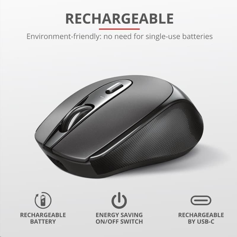 TRUST bezdrôtová Myš Zaya Rechargeable Wireless Mouse - black 2