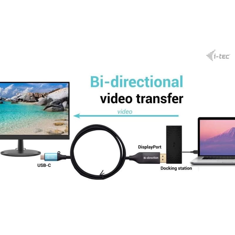 I-tec USB-C DisplayPort Bi-Directional Cable Adapter 8K/30Hz 150cm 3