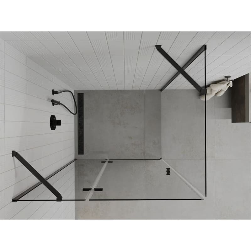 MEXEN/S - ROMA sprchovací kút 70x80, transparent, čierna 854-070-080-70-00 6
