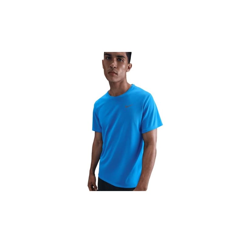 Pánske bežecké tričko s krátkym rukávom NIKE M NK DF UV MILER SS BLUE HERO REFLECTIVE SILV
