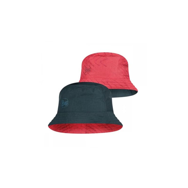 Klobúk BUFF TRAVEL BUCKET HAT COLLAGE RED-BLACK -RED-Standard