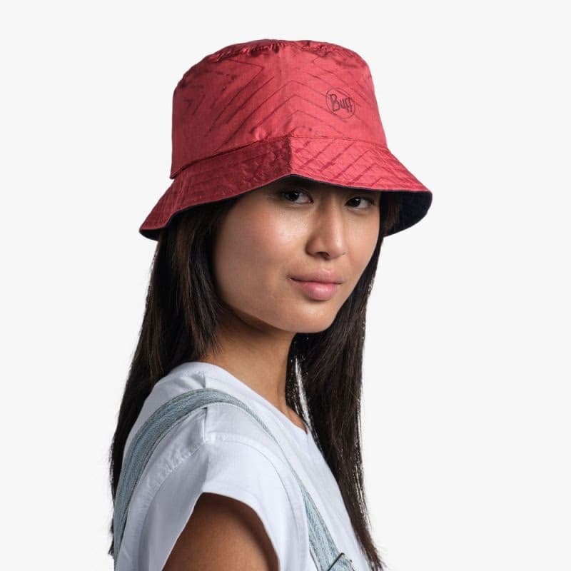 Klobúk BUFF TRAVEL BUCKET HAT COLLAGE RED-BLACK -RED-Standard 6