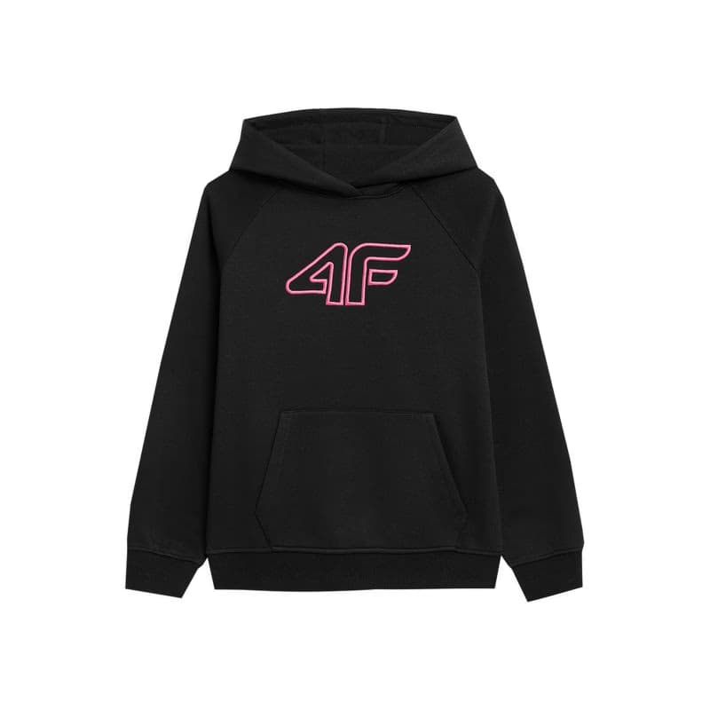 Dievčenská mikina s kapucňou 4F JUNIOR SWEATSHIRT F217-20S-DEEP BLACK 2