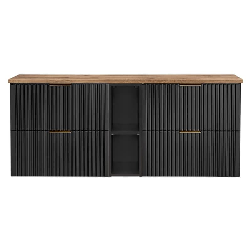 ArtCom Kúpeľňová skrinka s doskou ADEL Black D140/2 | 140 cm 1