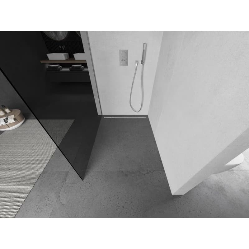 MEXEN/S - Kioto L Sprchová zástena WALK-IN 90 x 200, grafit, chróm 800-090-103-01-40 3