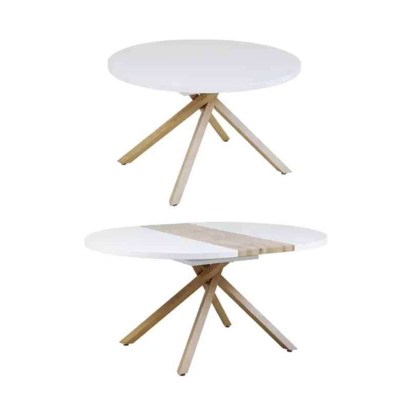 Rozkladací stôl Virgo B10038a-120/160x120cm biela/prírodný