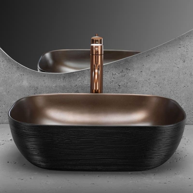 REA - Umývadlo na dosku Belinda COPPER BRUSH / Black REA-U6384 3