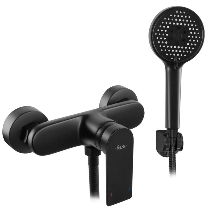 REA - Sprchová batéria Black + ručná hlavica - brúsené zlato REA-B7900 1