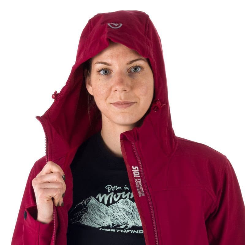 Dámska turistická softshellová bunda NORTHFINDER ASHLEE-510-cherry 4