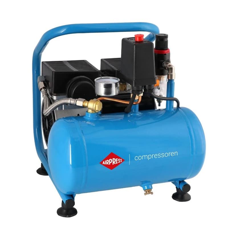 Malý bezolejový dvojpiestový kompresor L 6-95 8 bar 0,71 HP/0,52 kW 48 l/min 5 l tichý 1