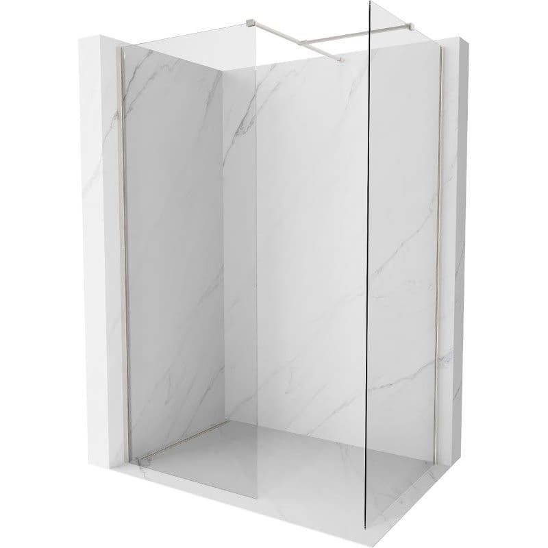 MEXEN/S - Kyoto-X Sprchová zástena WALK-IN 90 x 70, transparent 10 mm, nikel kartáčovaný 800-090-202-97-00-070-X