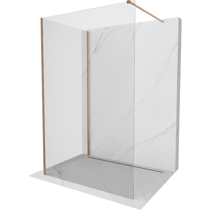 MEXEN/S - Kioto Sprchová zástena WALK-IN 125 x 70, transparent, meď kartáčovaná 800-125-212-65-00-070 1