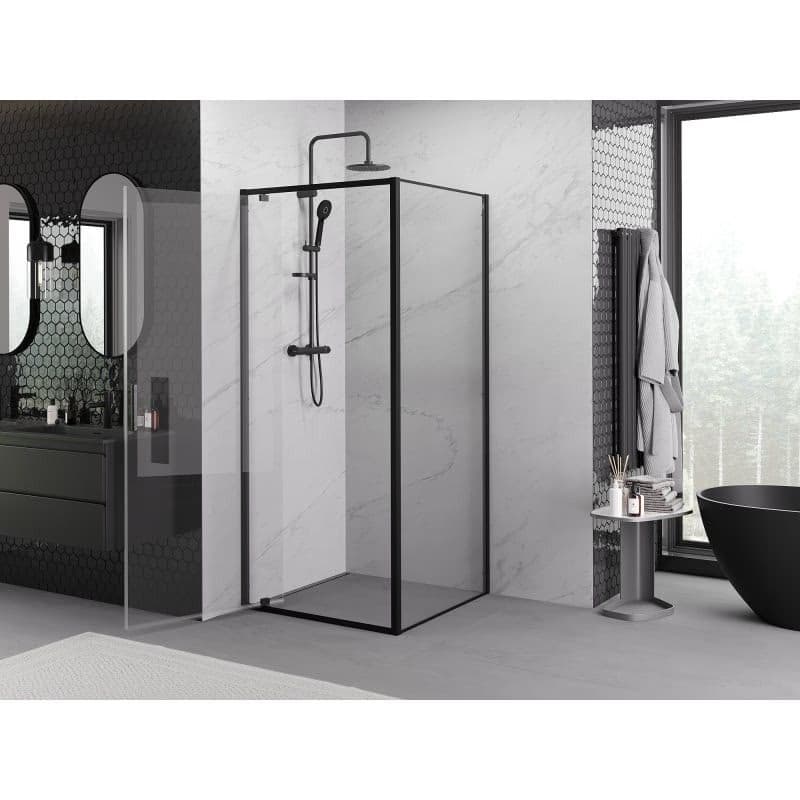 MEXEN/S - Exo sprchovací kút dvere krídlové 85 x 85, transparent, čierna 8181-085-085-70-00 3