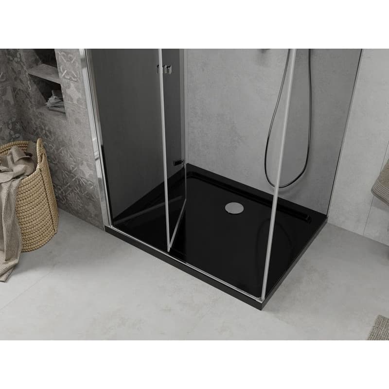 MEXEN/S - Lima sprchovací kút 80x100, grafit, chróm + čierna vanička so sifónom 856-080-100-01-40-4070 6