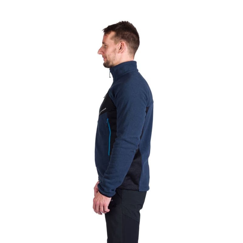 Pánska turistická flisová mikina so zipsom NORTHFINDER FULVIO-612navyblack 3