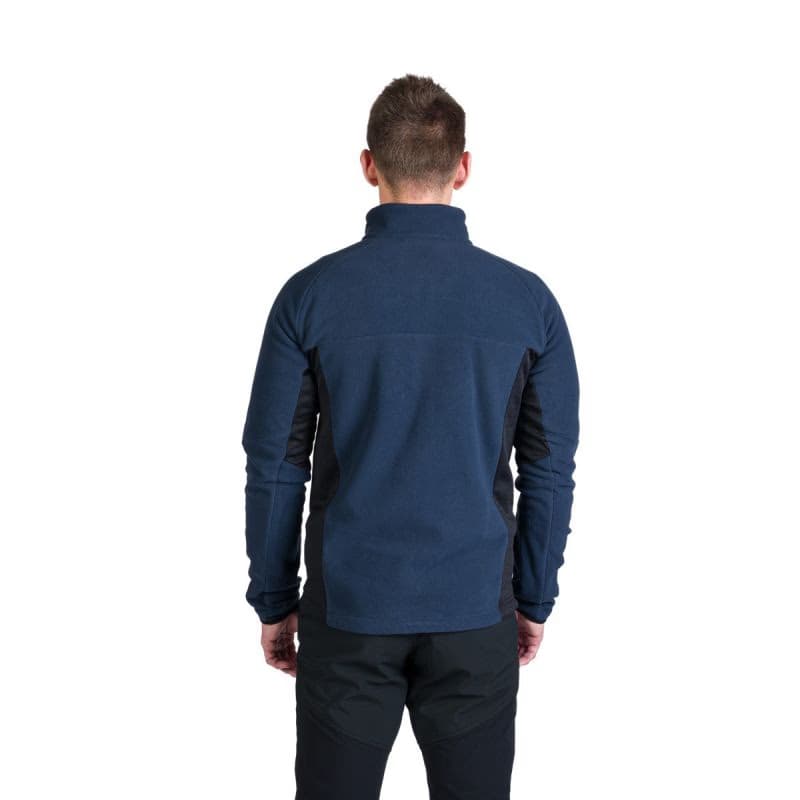 Pánska turistická flisová mikina so zipsom NORTHFINDER FULVIO-612navyblack 4